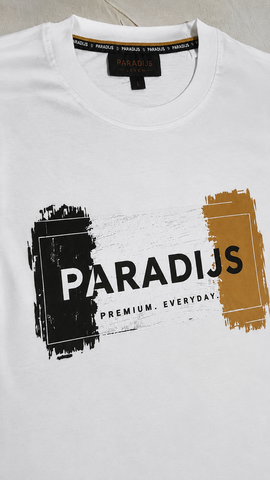 P01W Premium T-shirt met Opdruk – Wit | PARADIJS