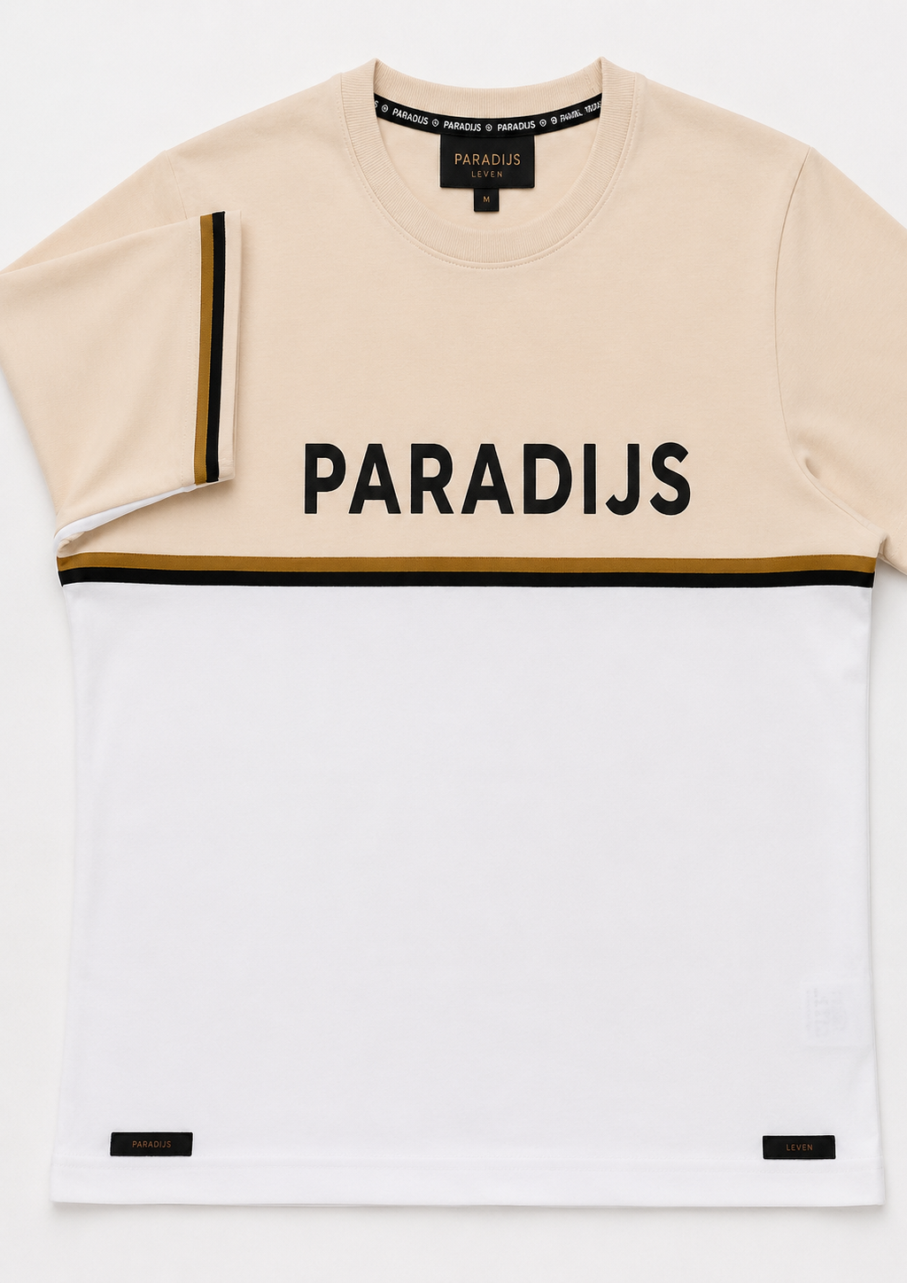 P04 Premium Signature T-shirt – Crème/Wit | Paradijs Leven