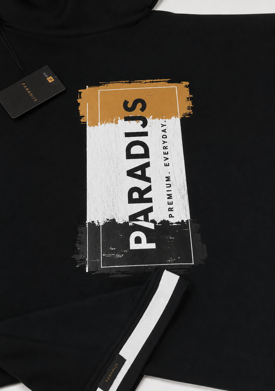 P01 Premium T-shirt met Graphic – Zwart | Paradijs Leven