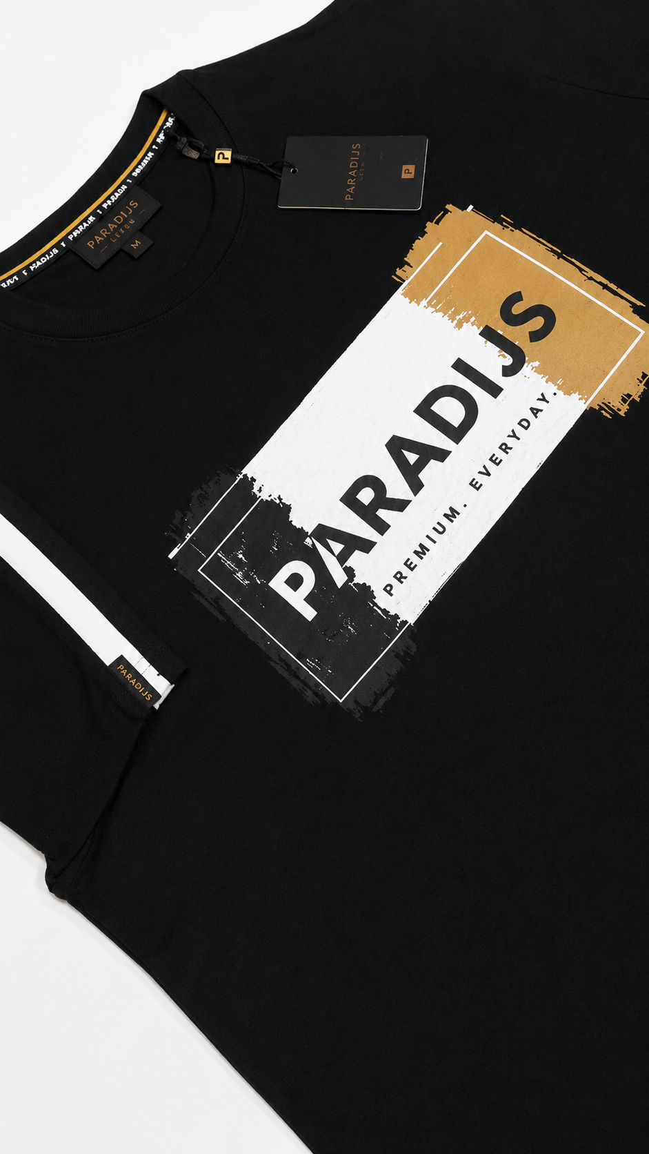 P01 Premium T-shirt met Graphic – Zwart | Paradijs Leven