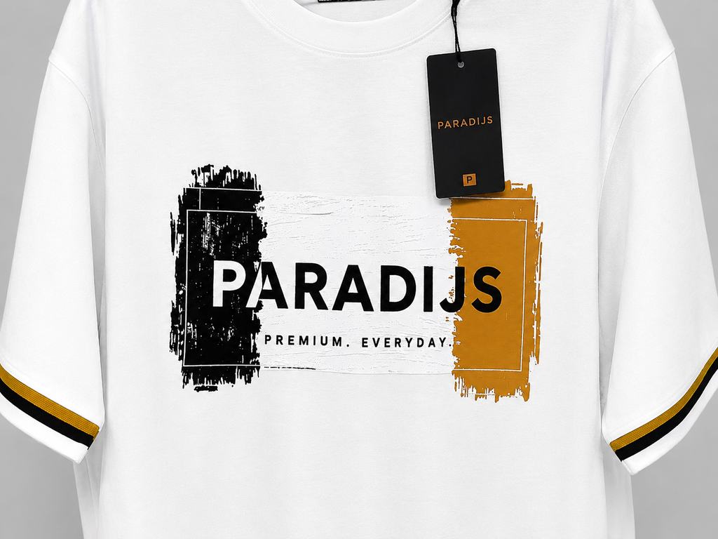 P01W Premium T-shirt met Opdruk – Wit | PARADIJS